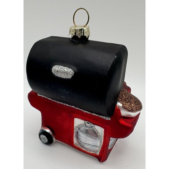 Glass Blown BBQ Grill Christmas Tree Ornament Summer Time Winter Fun - Picture 4 of 6